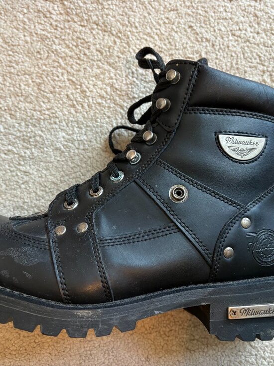 Milwaukee Motorcycle Boots Men\'s Size 10D Black MB433 Side Zip main image 8